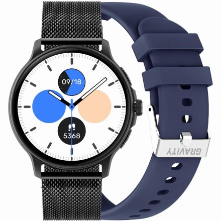 GRAVITY GT12-2 czarno-granatowy smartwatch z pomiarem ciśnienia