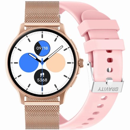 GRAVITY GT12-3 różowo-złoty smartwatch z pomiarem ciśnienia