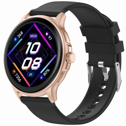 GRAVITY GT12-4 czarno-złoty smartwatch z pomiarem ciśnienia
