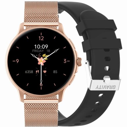 GRAVITY GT12-4 czarno-złoty smartwatch z pomiarem ciśnienia