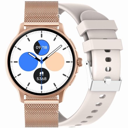 GRAVITY GT12-5 szaro-złoty smartwatch z pomiarem ciśnienia