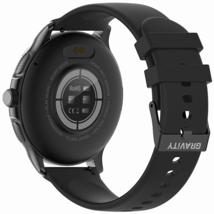 GRAVITY GT12-7 srebrno-czarny smartwatch z pomiarem ciśnienia