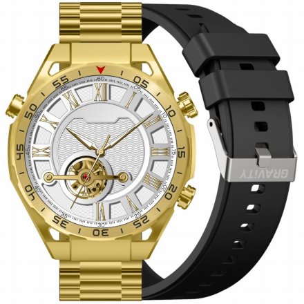 GRAVITY GT13-2 złoto-czarny smartwatch męski do rozmów