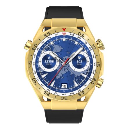 GRAVITY GT13-2 złoto-czarny smartwatch męski do rozmów