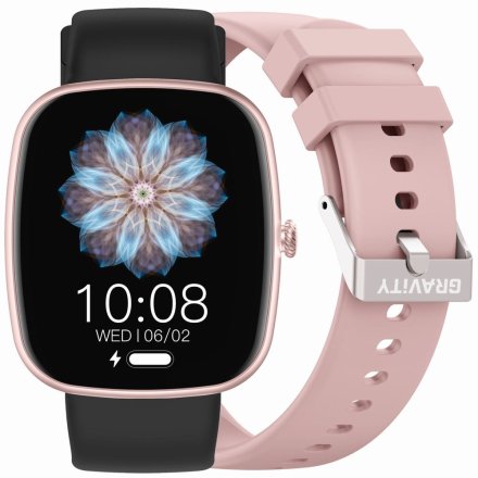 GRAVITY GT18-1 różowo-czarny smartwatch z pomiarem ciśnienia