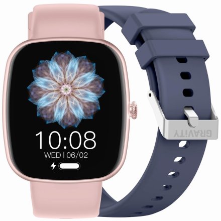 GRAVITY GT18-3 różowo-granatowy smartwatch z pomiarem ciśnienia