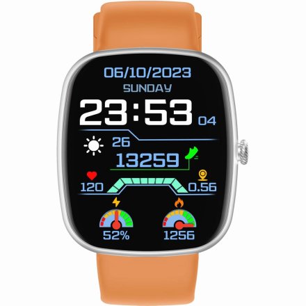 GRAVITY GT18-4 czarno-pomarańczowy smartwatch z pomiarem ciśnienia