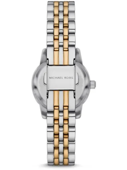 Michael Kors Lexington MK4865 srebrny zegarek damski na bransolecie z granatową tarczą