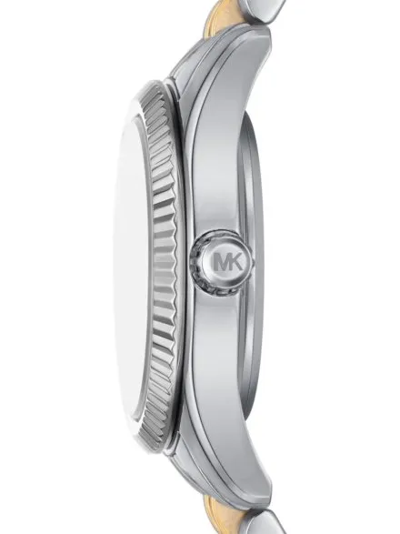 Michael Kors Lexington MK4865 srebrny zegarek damski na bransolecie z granatową tarczą