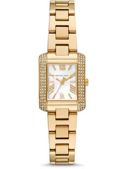 Michael Kors Emery MK4867 złoty zegarek damski o prostokątnej kopercie z jasną tarczą