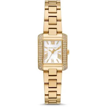 Michael Kors Emery MK4867 złoty zegarek damski o prostokątnej kopercie z jasną tarczą