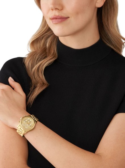 Michael Kors Runway MK7323 złoty zegarek damski z chronografem