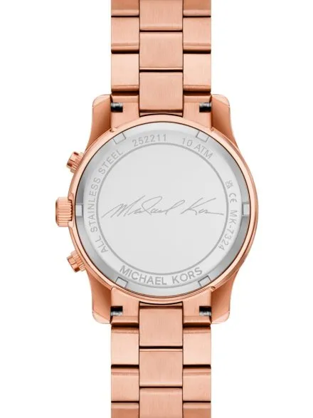 Michael Kors Runway MK7324 różowozłoty zegarek damski z chronografem