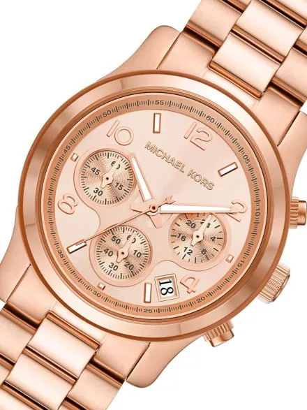 Michael Kors Runway MK7324 różowozłoty zegarek damski z chronografem