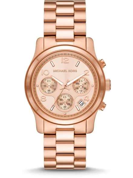 Michael Kors Runway MK7324 różowozłoty zegarek damski z chronografem