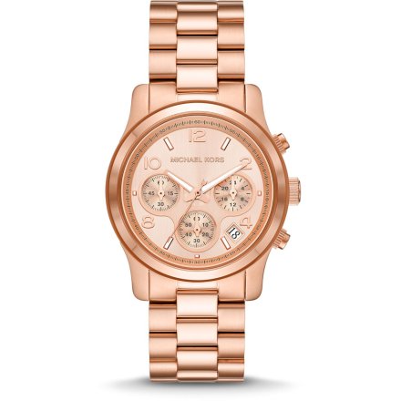 Michael Kors Runway MK7324 różowozłoty zegarek damski z chronografem