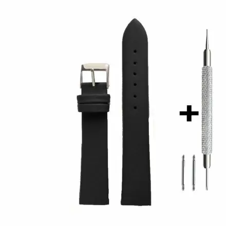 Czarny pasek 14 mm skórzany DILOY 301.14.01 + GRATIS dwa teleskopy i narzędzie