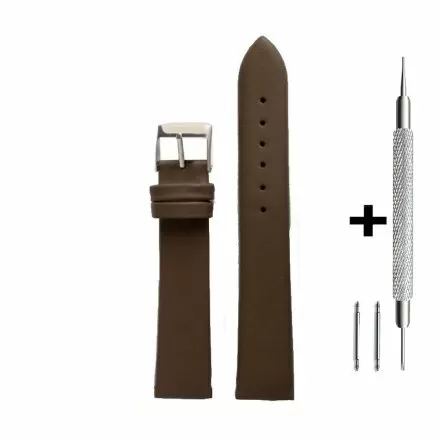 Brązowy pasek 18 mm skórzany DILOY 301.18.2 + GRATIS dwa teleskopy i narzędzie