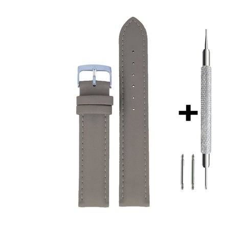 Szary pasek 20 mm skórzany DILOY 302.20.07 + GRATIS dwa teleskopy i narzędzie