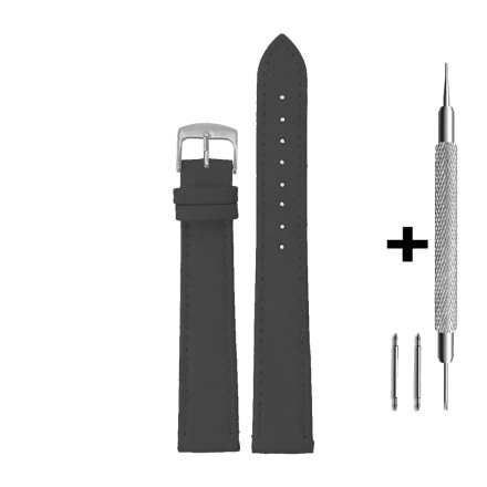 Czarny pasek 18 mm skórzany DILOY 304.18.1 + GRATIS dwa teleskopy i narzędzie