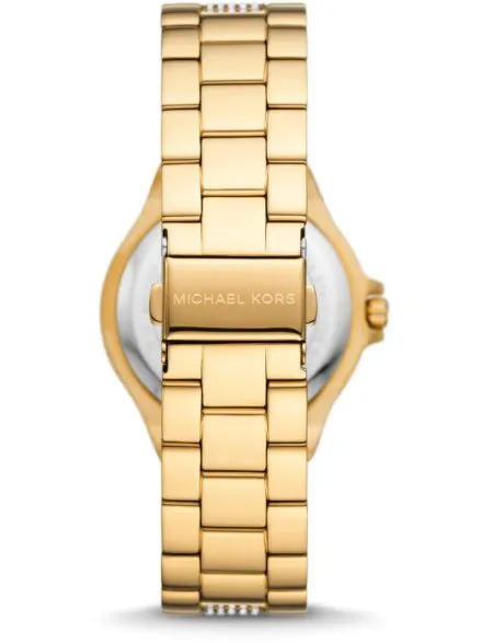 Michael Kors Lennox MK7361 złoty zegarek damski z bransoletą ozdobiony kryształkami