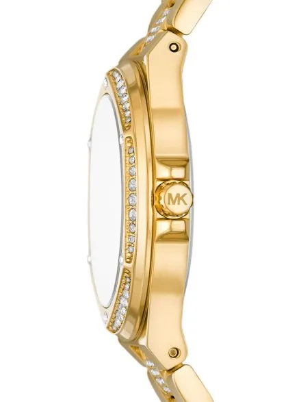 Michael Kors Lennox MK7361 złoty zegarek damski z bransoletą ozdobiony kryształkami
