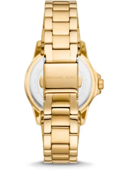 Michael Kors Mini Everest MK7363 złoty zegarek damski z perłową tarczą na bransolecie