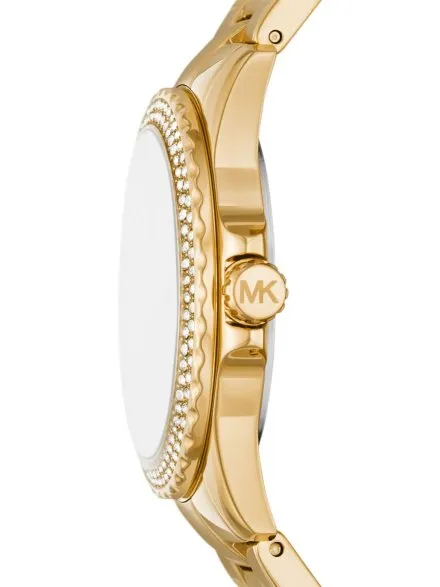Michael Kors Mini Everest MK7363 złoty zegarek damski z perłową tarczą na bransolecie
