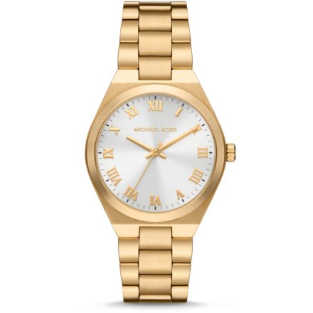 Michael Kors Lennox MK7391 złoty zegarek damski z czytelną srebrną tarczą