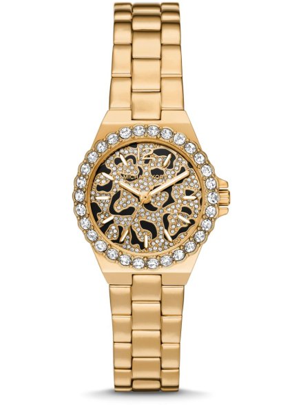 Michael Kors Lennox MK7394 złoty zegarek damski z tarczą o motywie panterki