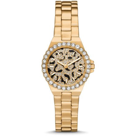 Michael Kors Lennox MK7394 złoty zegarek damski z tarczą o motywie panterki