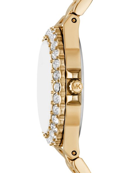 Michael Kors Lennox MK7395 złoty zegarek damski z zieloną tarczą 