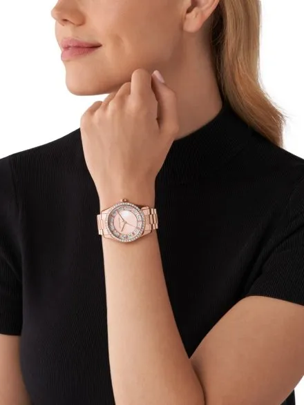 Michael Kors Lexington MK7444 różowozłoty zegarek damski z masą perłową