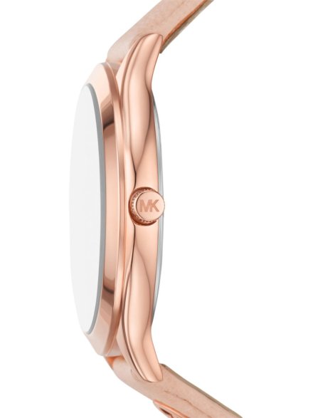 Michael Kors Slim Runway MK7467 różowozłoty zegarek damski na różowym pasku