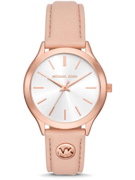 Michael Kors Slim Runway MK7467 różowozłoty zegarek damski na różowym pasku