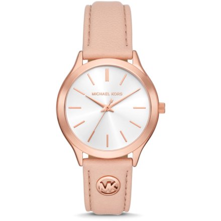Michael Kors Slim Runway MK7467 różowozłoty zegarek damski na różowym pasku