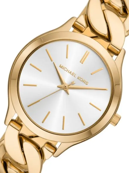 Michael Kors Slim Runway MK7472 złoty zegarek damski bransoletka łańcuch