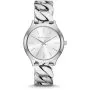 Michael Kors Slim Runway MK7474 srebrny zegarek damski łańcuch bransoletka