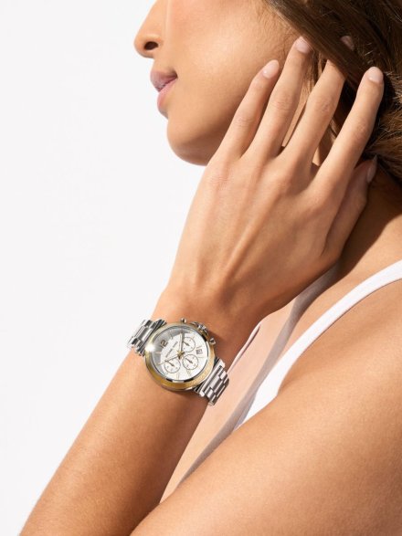 Michael Kors Maren MK7495 zegarek damski srebrny na bransolecie chronograf