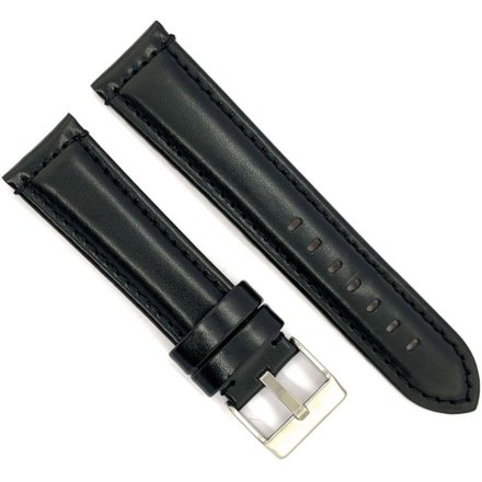 Czarny pasek 24 mm skórzany DILOY 363.24.1 + GRATIS dwa teleskopy i narzędzie