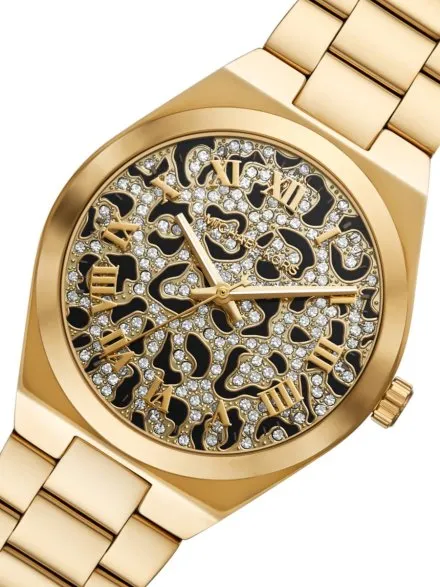 Michael Kors Lennox MK7500 złoty zegarek damski tarcza panterka