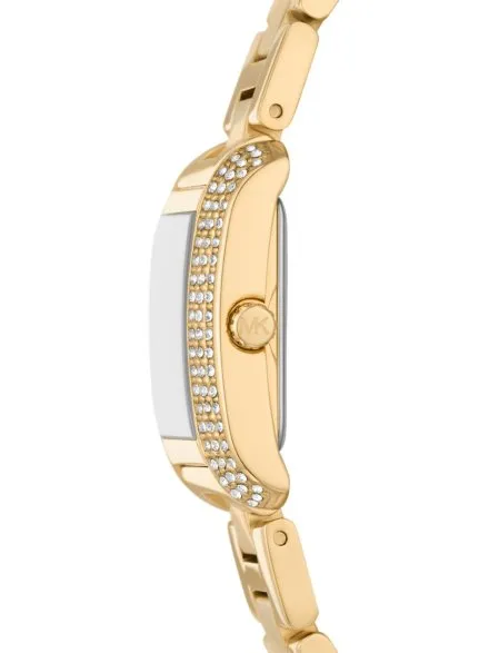 Michael Kors Emery MK7510SET złoty zegarek damski o prostokątnej kopercie z bransoletkami w zestawie