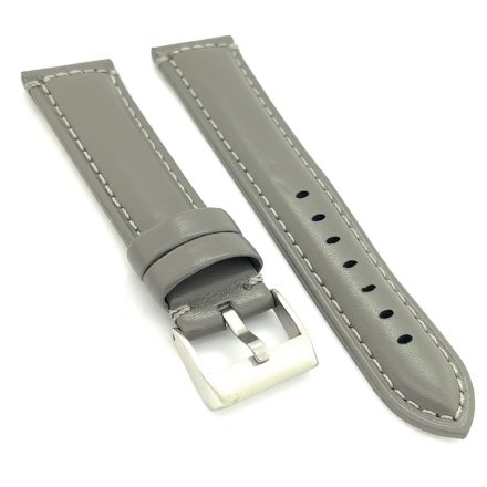 Szary pasek 24 mm skórzany DILOY 363.24.7 + GRATIS dwa teleskopy i narzędzie