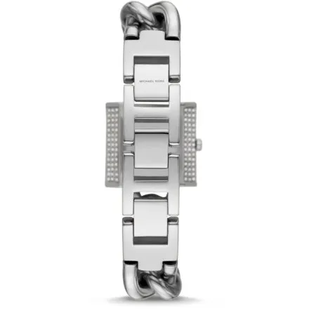 Michael Kors Chain Lock MK4718 srebrny zegarek damski łańcuch bransoletka