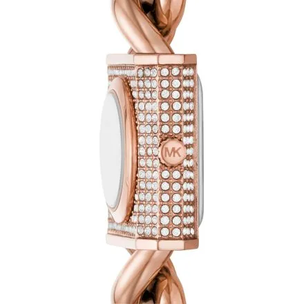 Michael Kors Chain Lock MK4827 różowozłoty zegarek damski łańcuch bransoletka