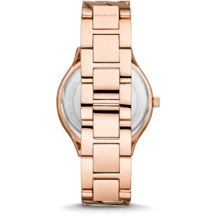 Michael Kors Slim Runway MK7473 różowozłoty zegarek damski bransoletka łańcuch