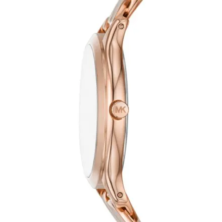 Michael Kors Slim Runway MK7473 różowozłoty zegarek damski bransoletka łańcuch