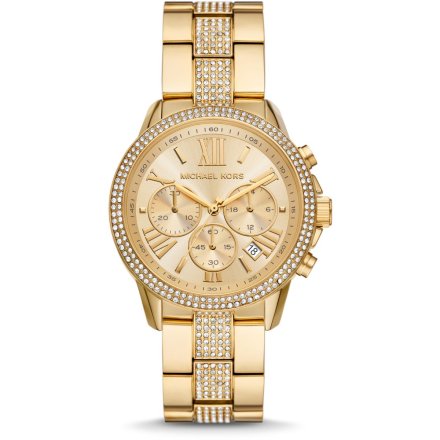 Michael Kors Brynn MK7504 złoty zegarek damski chrono kryształki