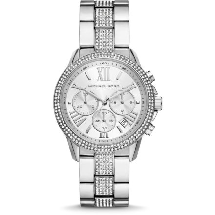 Michael Kors Brynn MK7506 srebrny zegarek damski chrono kryształki