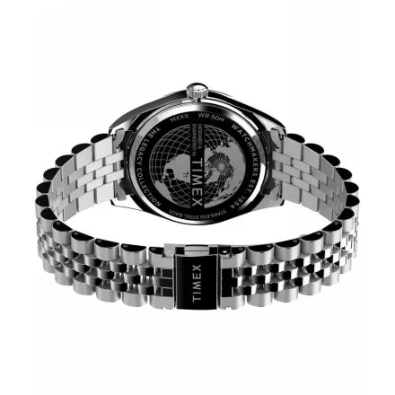 Timex Legacy Day and Date TW2V68000 Zegarek męski srebrny na bransolecie 